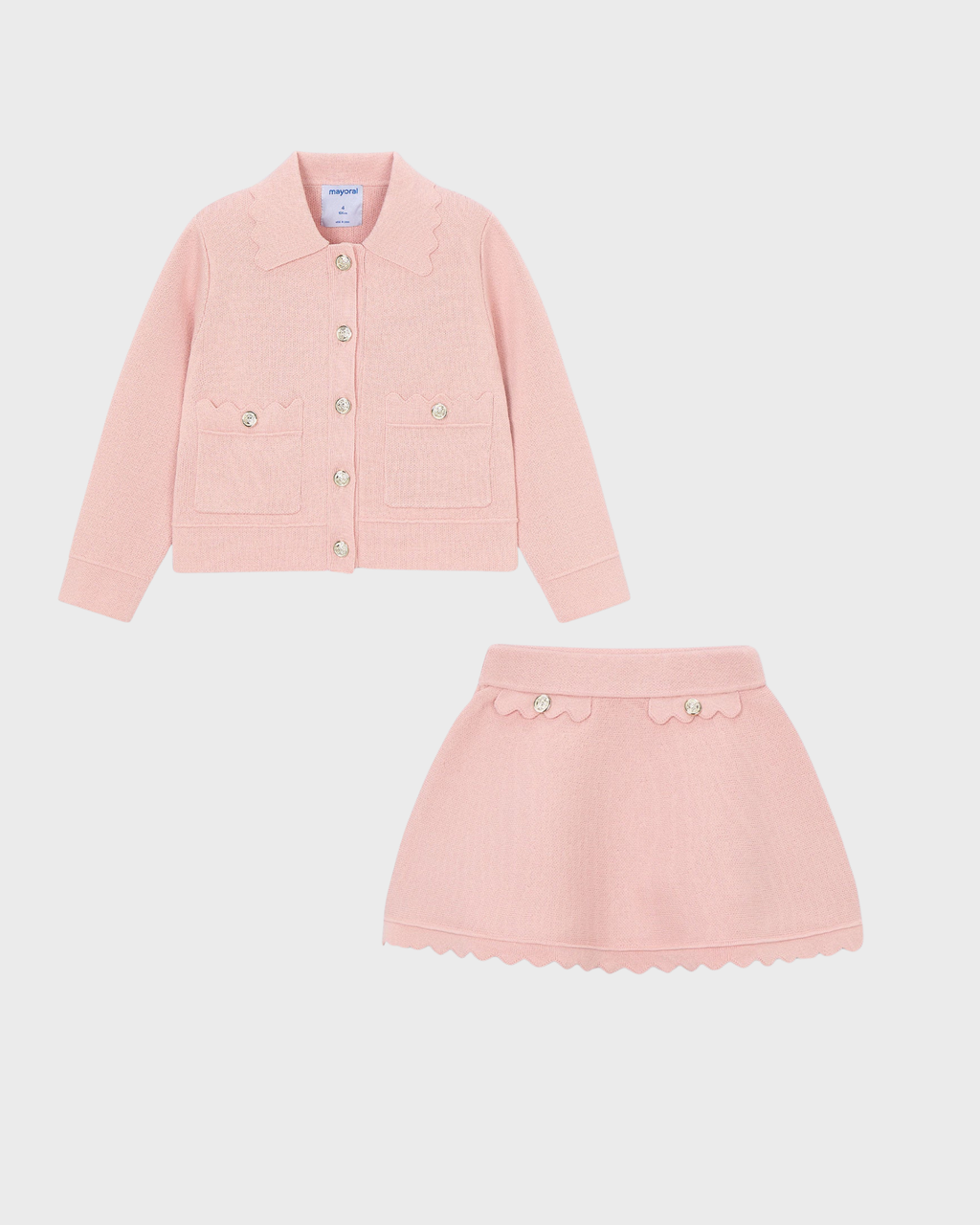 Mayoral Girls Knit Chanel Jacket & Skirt Set _ 3450Set