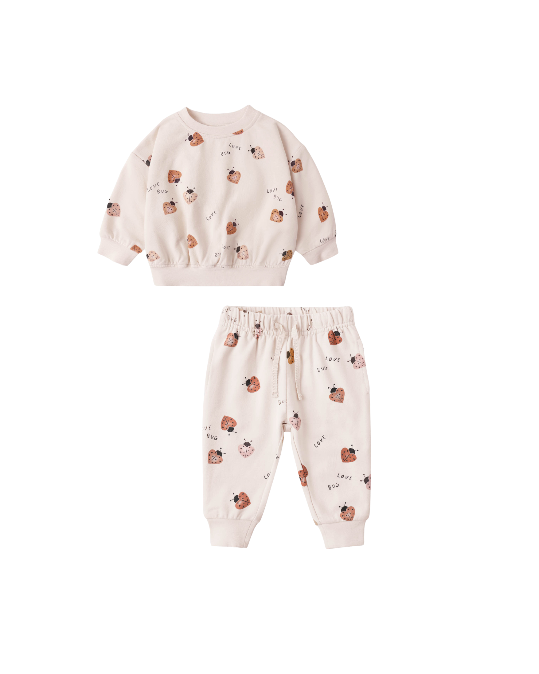 Quincy Mae Baby Relaxed Love Bug Sweatshirt & Sweatpant Set_ QM454HANN-QM456HANN
