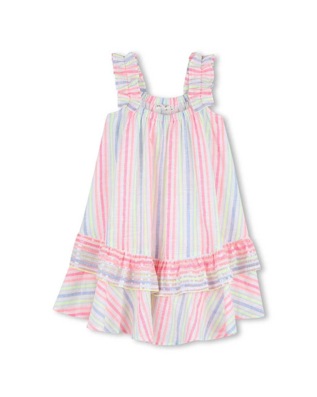 Billie Blush Girls Striped Sleeveless Dress_ U21977
