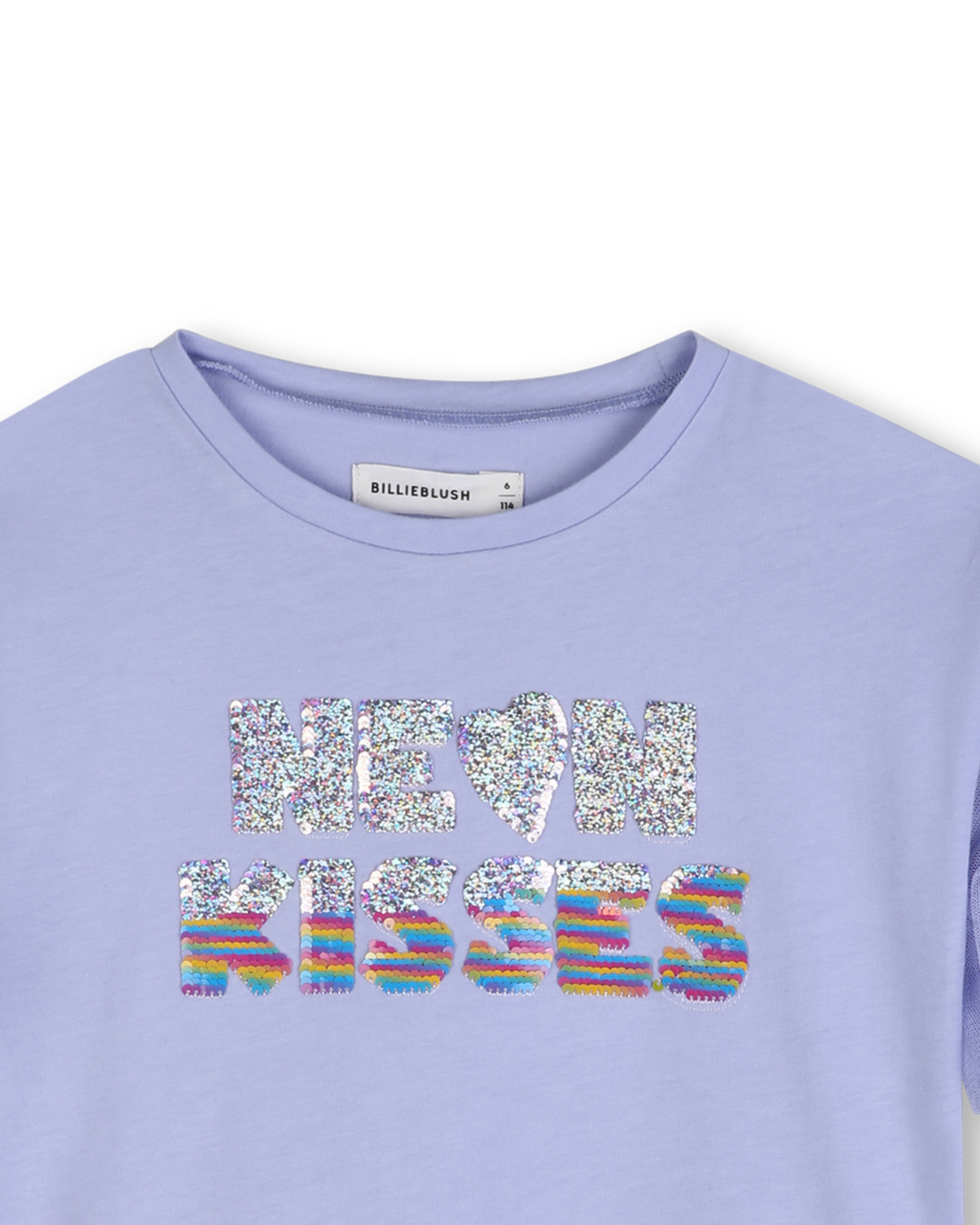 Billie Blush Girls T-Shirt with Mesh Sleeves_ U21929