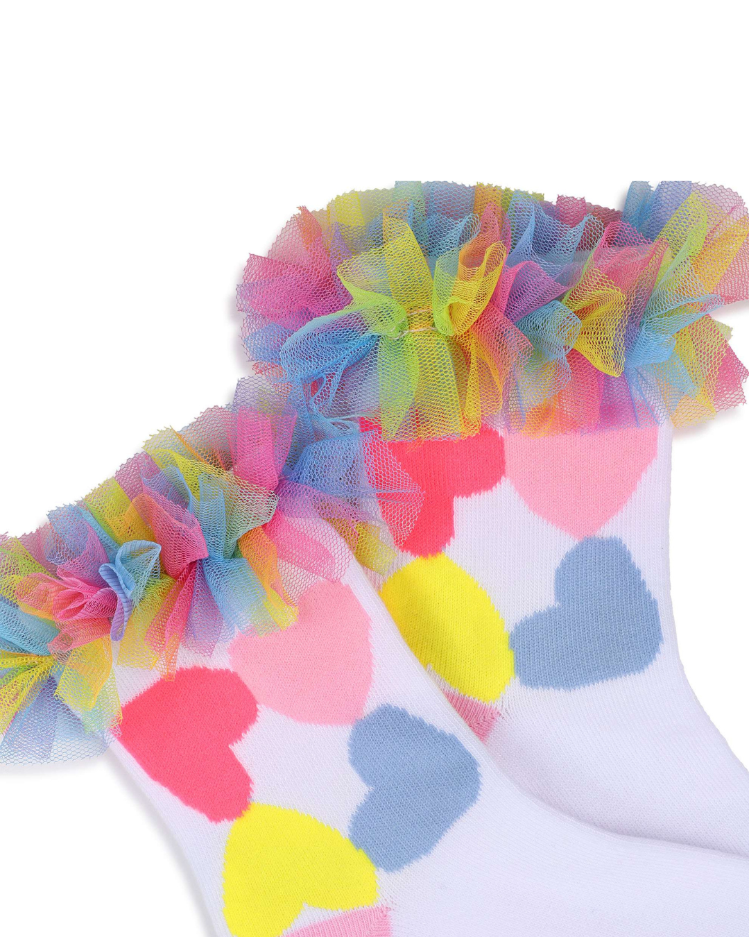 Billie Blush Girls Mesh Heart Crew Socks_ U22024