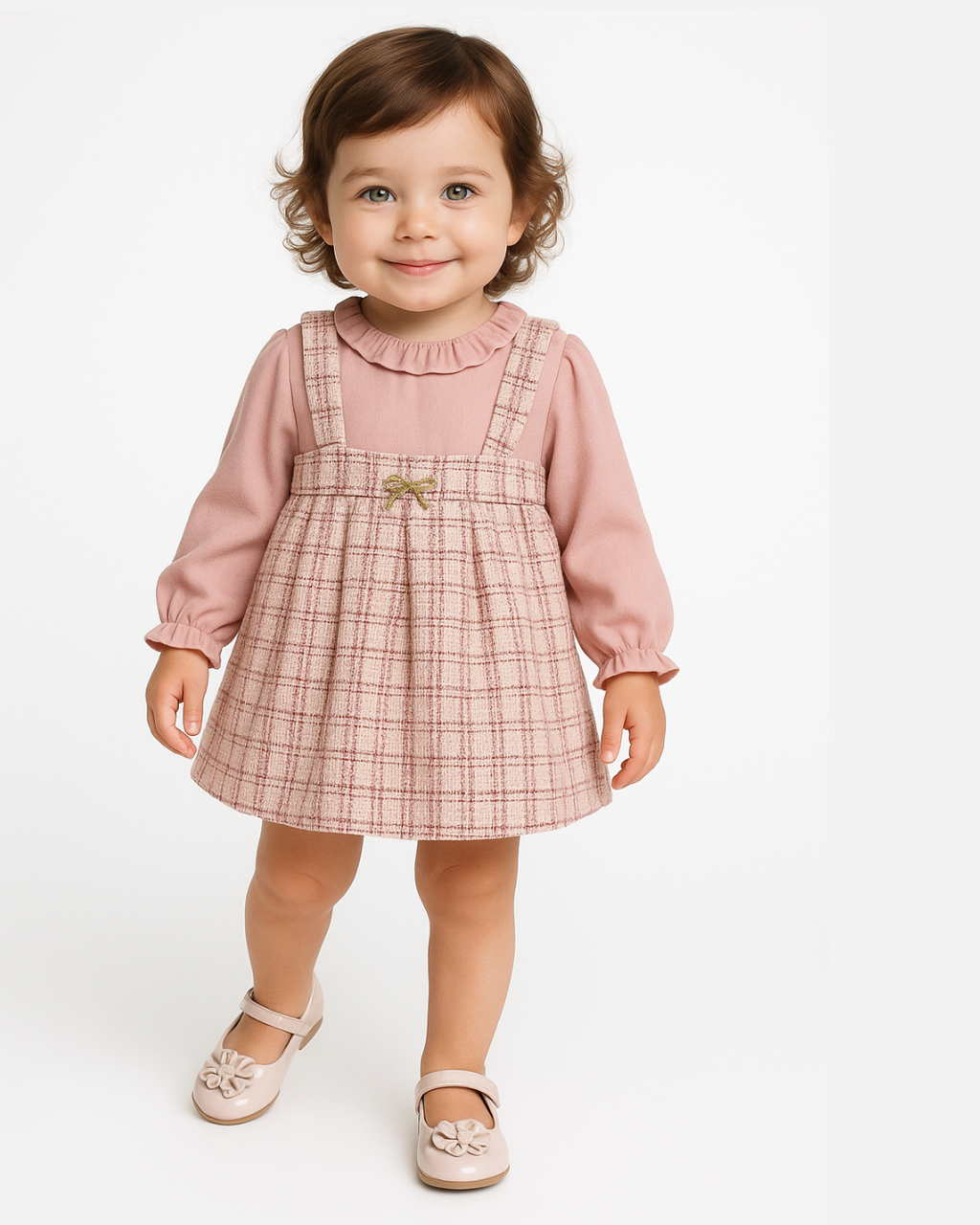 Abel & Lula Baby Girls Tweed Pinafore Dress_ 5504