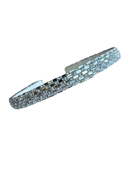 Petit Adele Jeweled Silver Crystal Headband _ PAHA148-1SZ-SIL