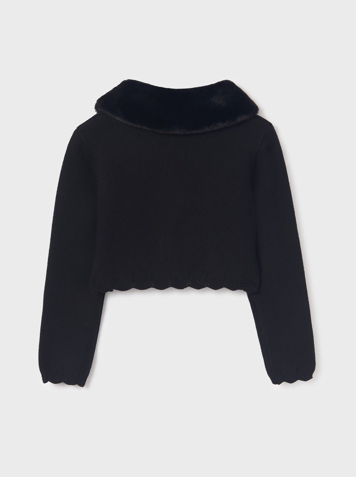 Abel & Lula Black Faux Fur Collar Bolero _5862 - 76 - NorthGirls