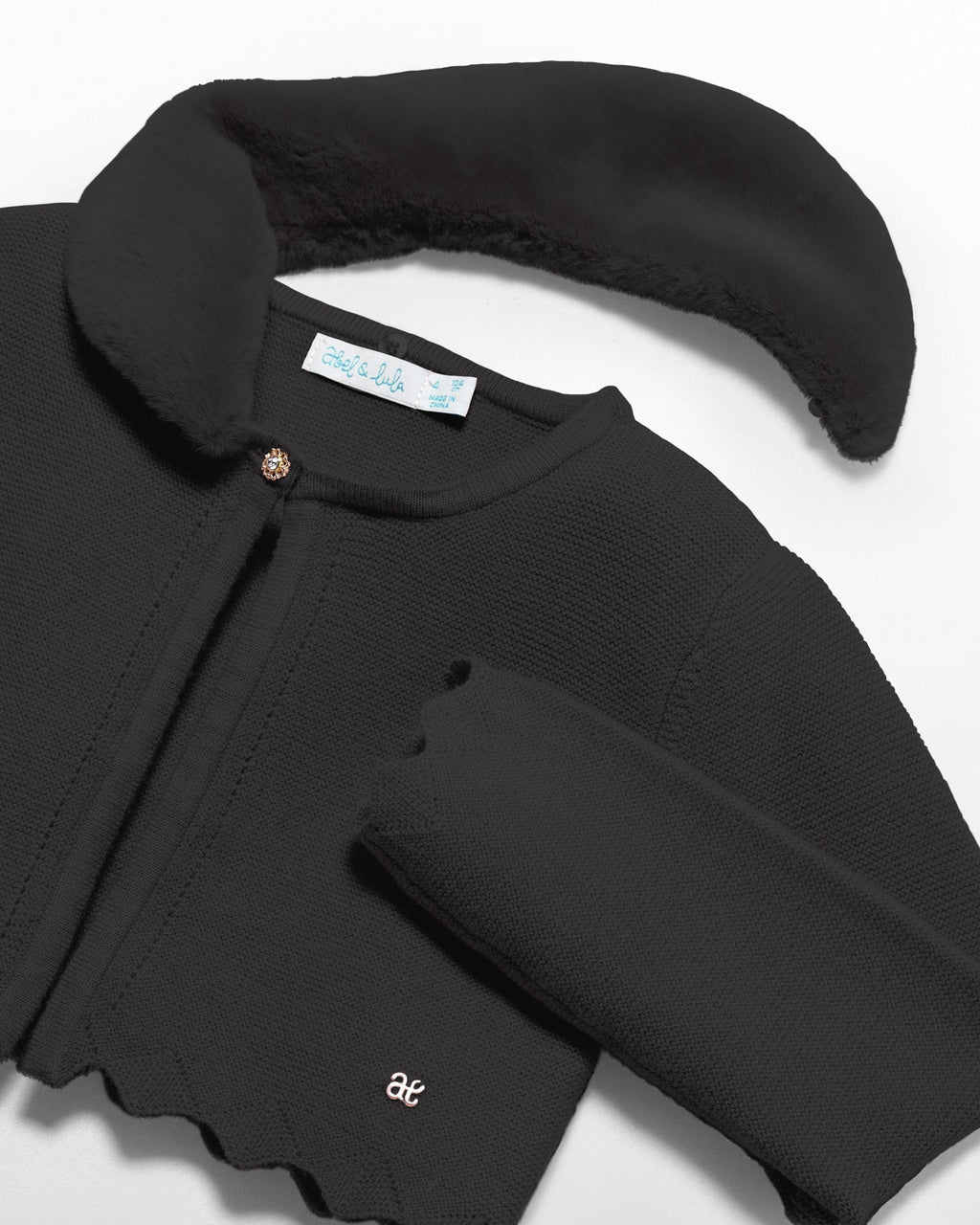 Abel & Lula Girls Faux Fur Cardigan_ 5834 - NorthGirls