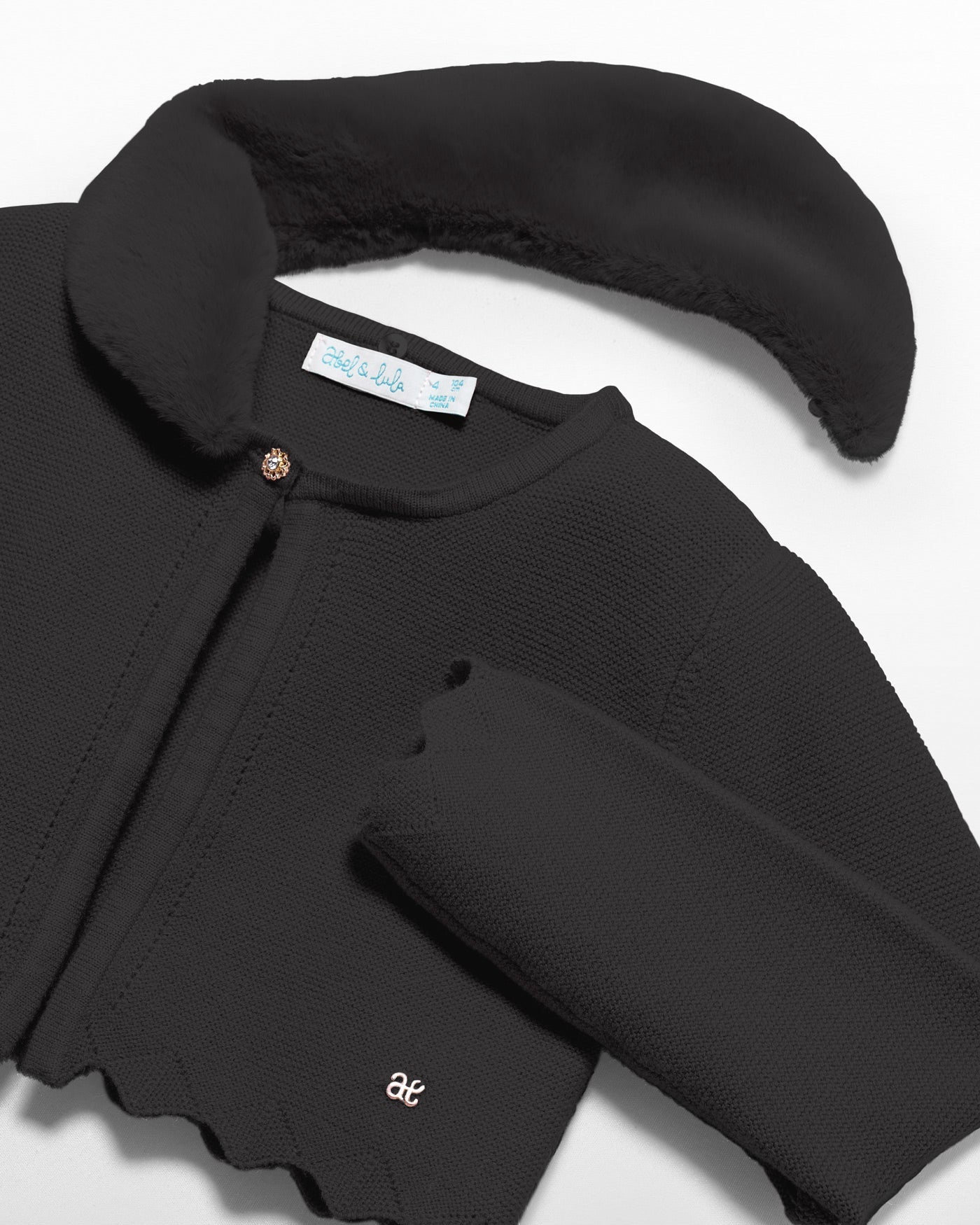 Abel & Lula Girls Faux Fur Cardigan_ 5834 - NorthGirls