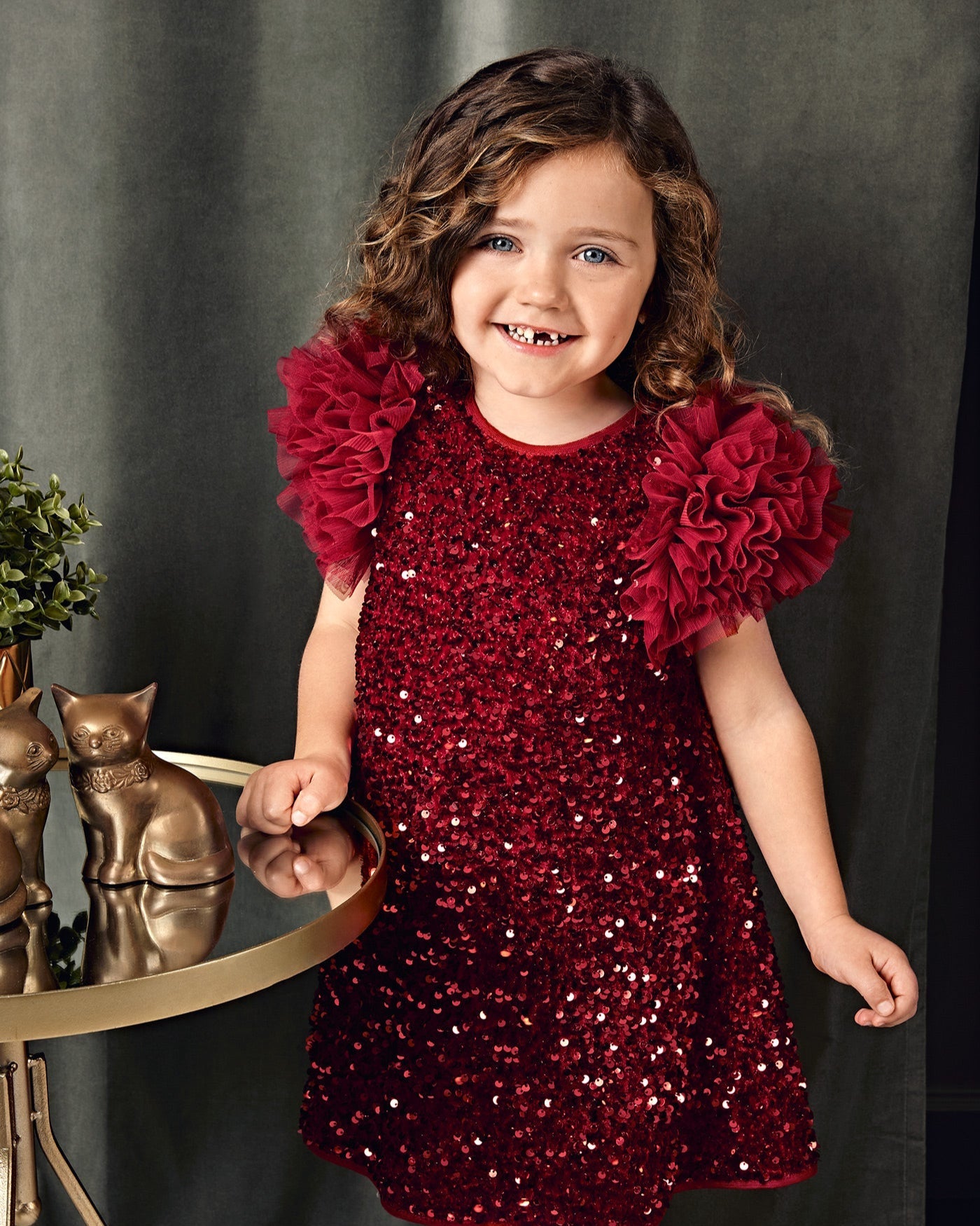 Abel & Lula Girls Sequin Velvet Dress_ 5529 - NorthGirls
