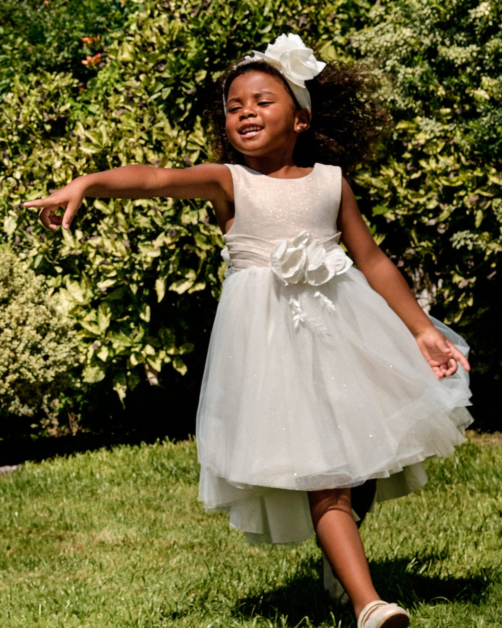 Abel & Lula Girls Shimmer Linen Dress_ 5032 - NorthGirls