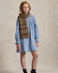 Ralph Lauren Girls Smocked Indigo Chambray Dress
