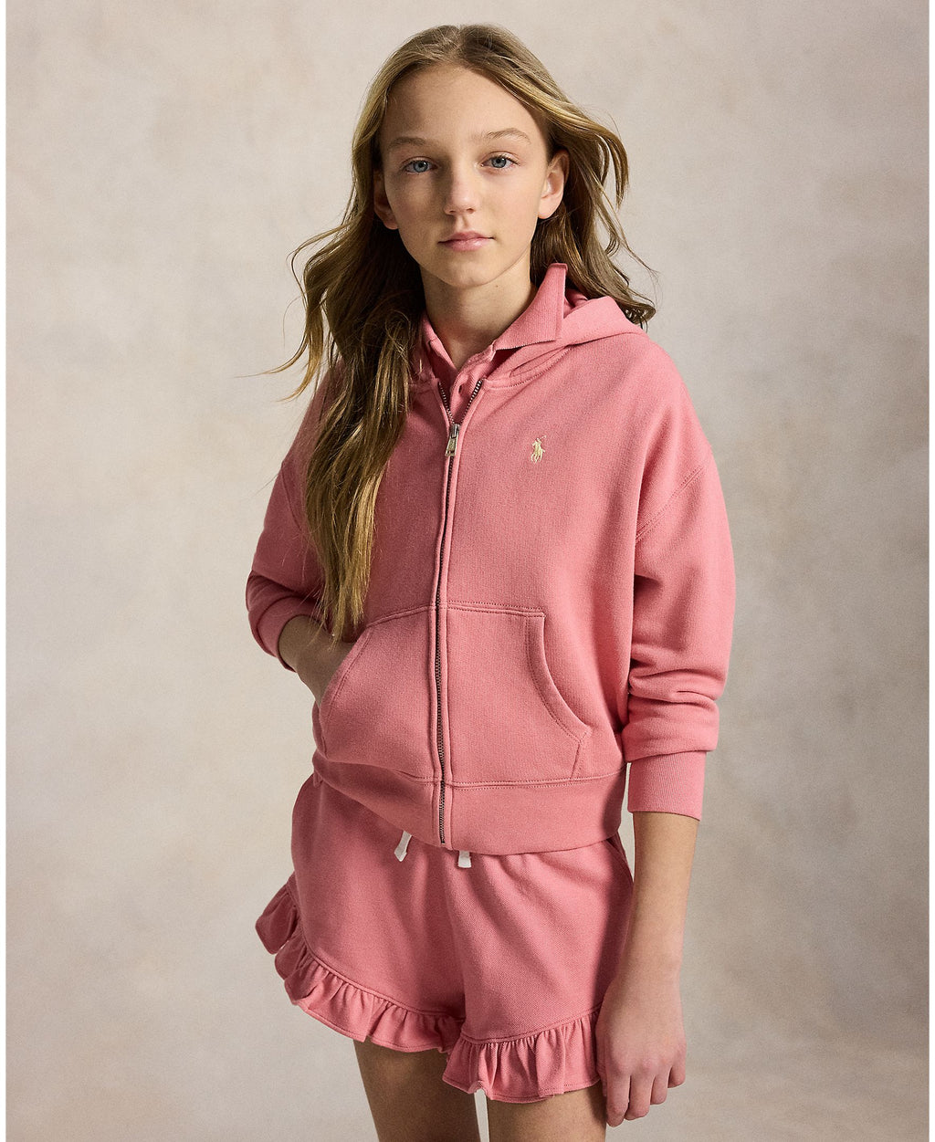 Ralph Lauren Girls Seasonal Terry Pink Sweatshirt_ 313A11856001