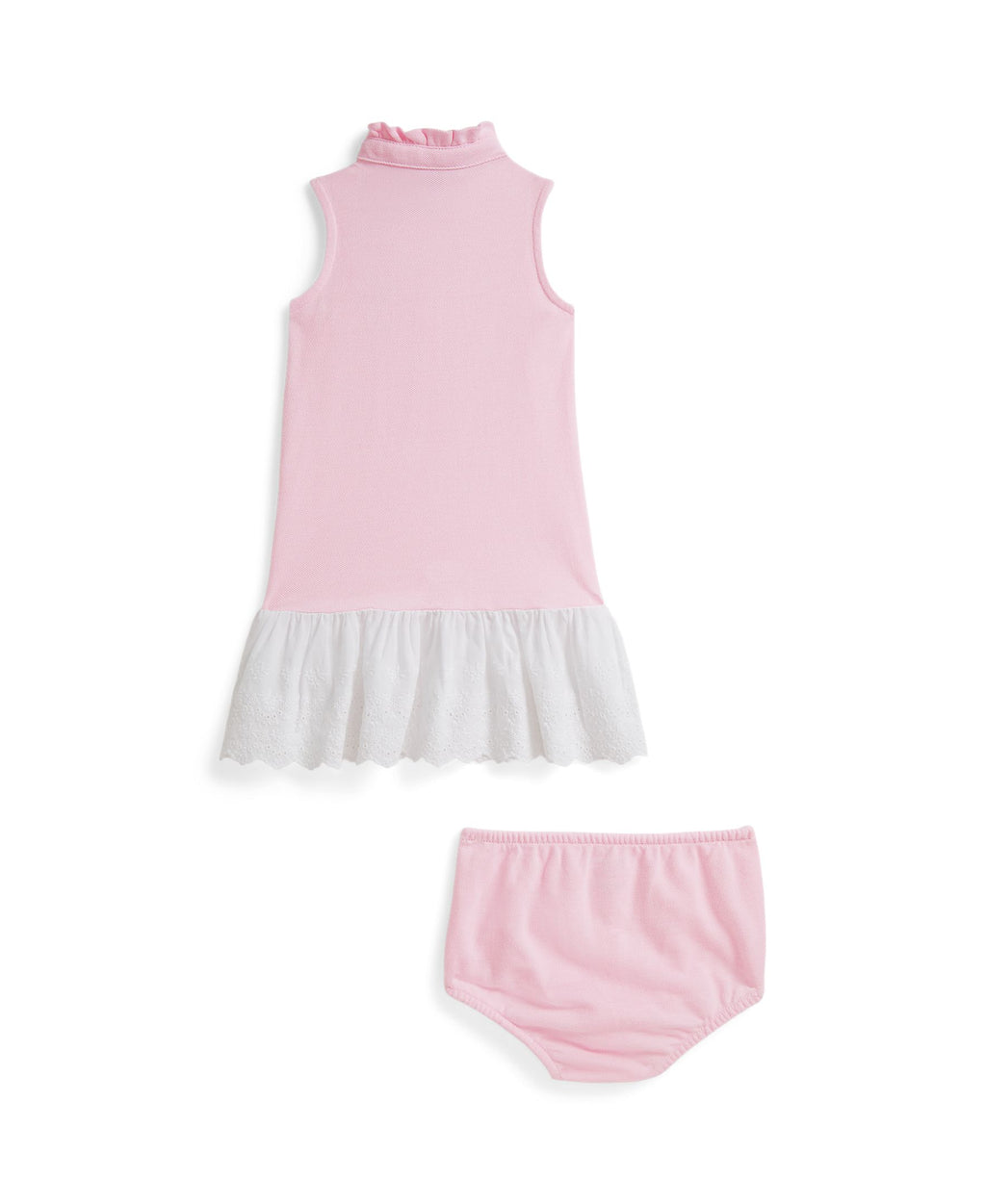 Ralph Lauren Baby Girls Eyelet Cotton Mesh Dress & Bloomer
