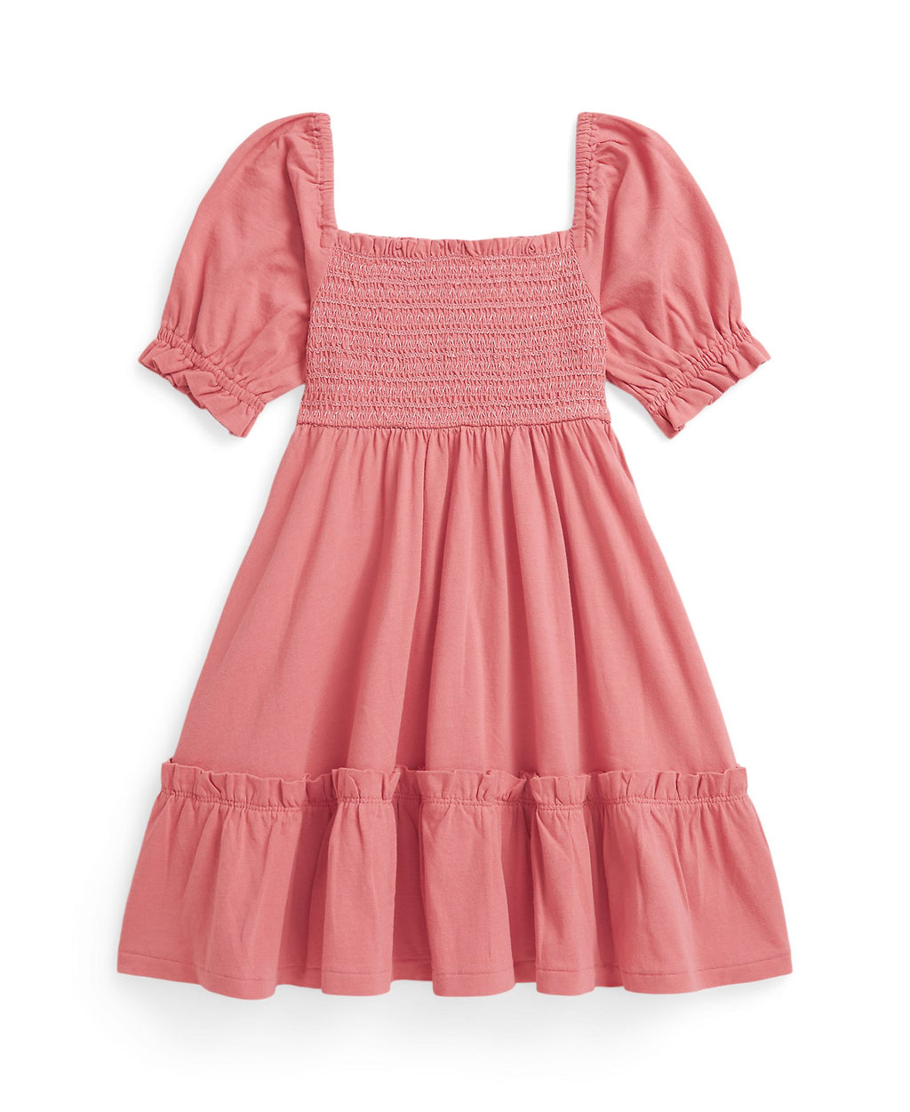Ralph Lauren Mini Girls Jersey Short Sleeve Pink Smocked Dress_ 312965188500