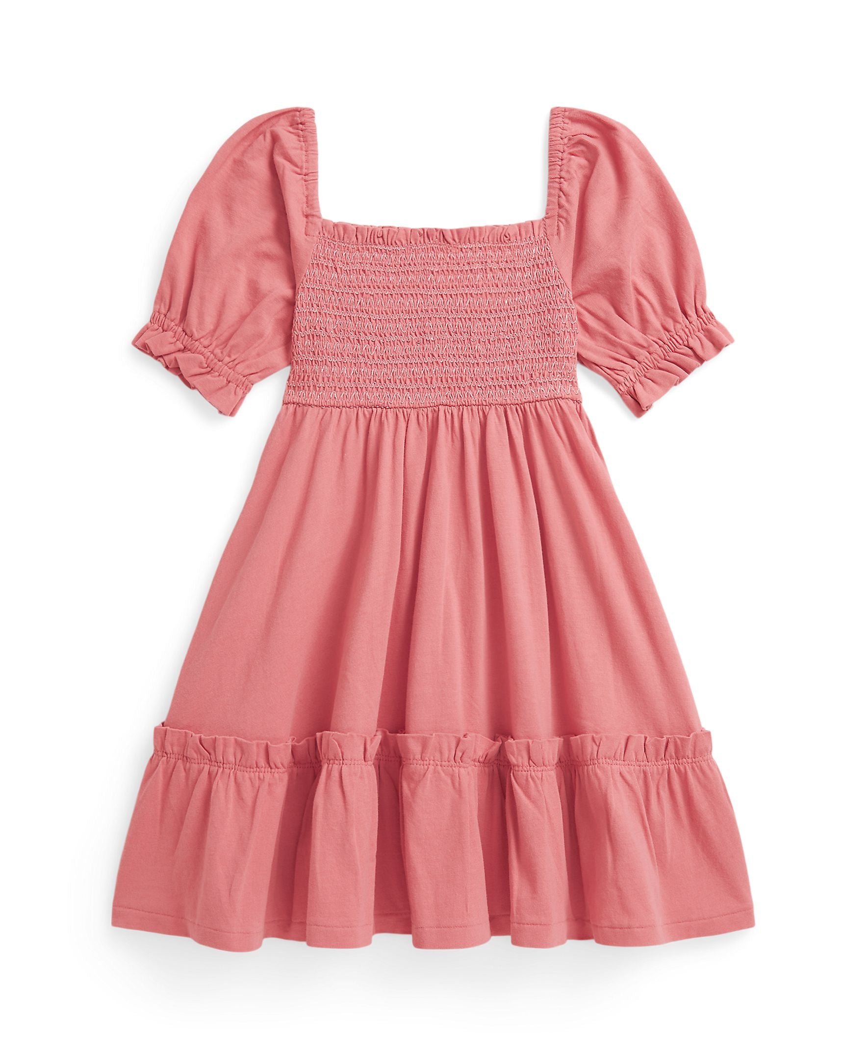 Ralph Lauren Mini Girls Jersey Short Sleeve Pink Smocked Dress_ 312965188500