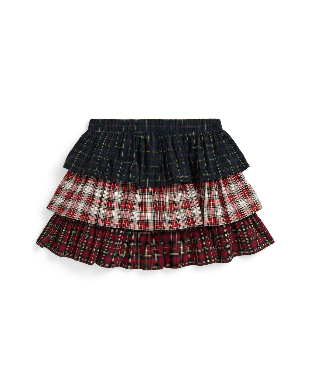 Ralph Lauren Mini Girls Plaid Tiered Poplin Skirt