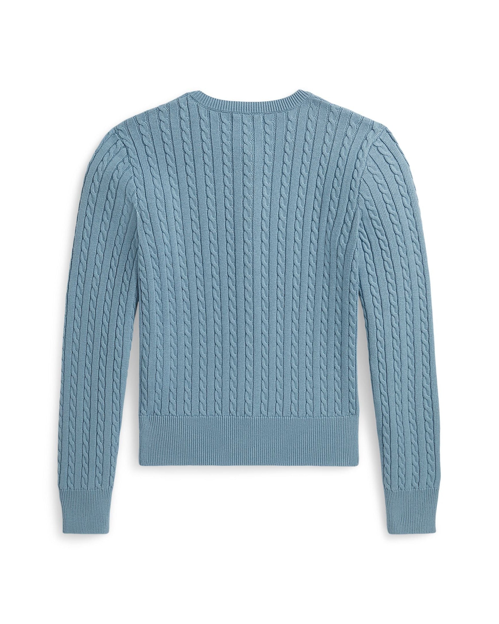 Ralph Lauren Girls Cable-Knit Polo Bear Cotton Cardigan