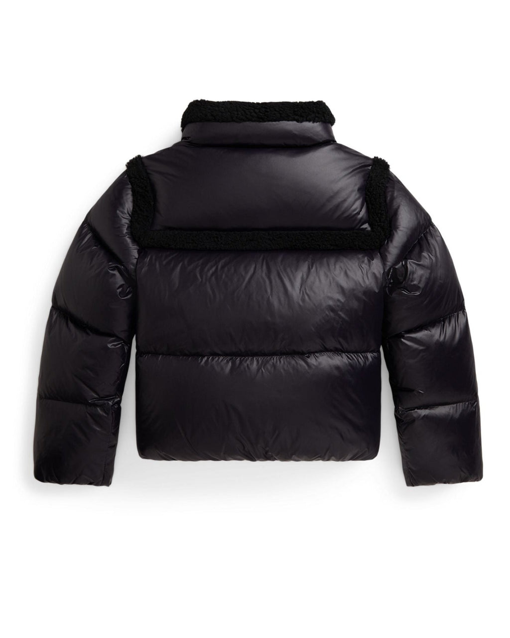 Ralph Lauren Girls Teddy Fleece–Trim Down Boxy Jacket