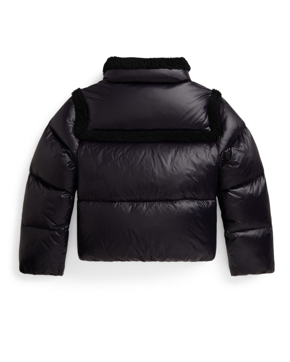 Ralph Lauren Girls Teddy Fleece–Trim Down Boxy Jacket