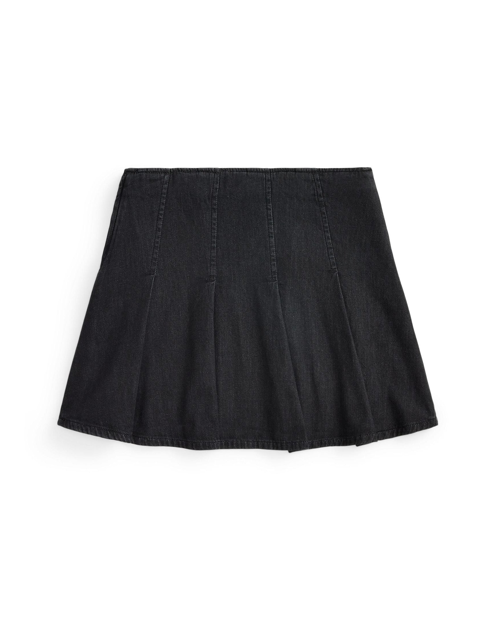Ralph Lauren Girls Pleated Cotton Denim Skirt