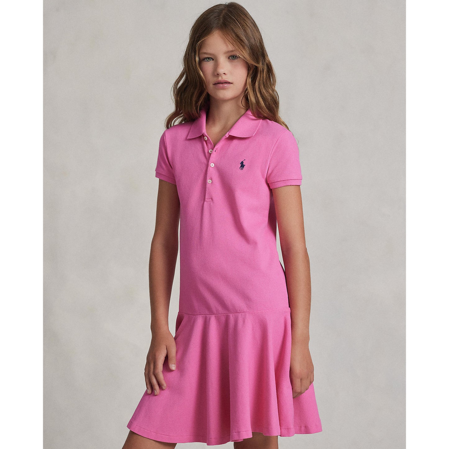 Ralph Lauren Girls Mesh Stretch Polo Dress