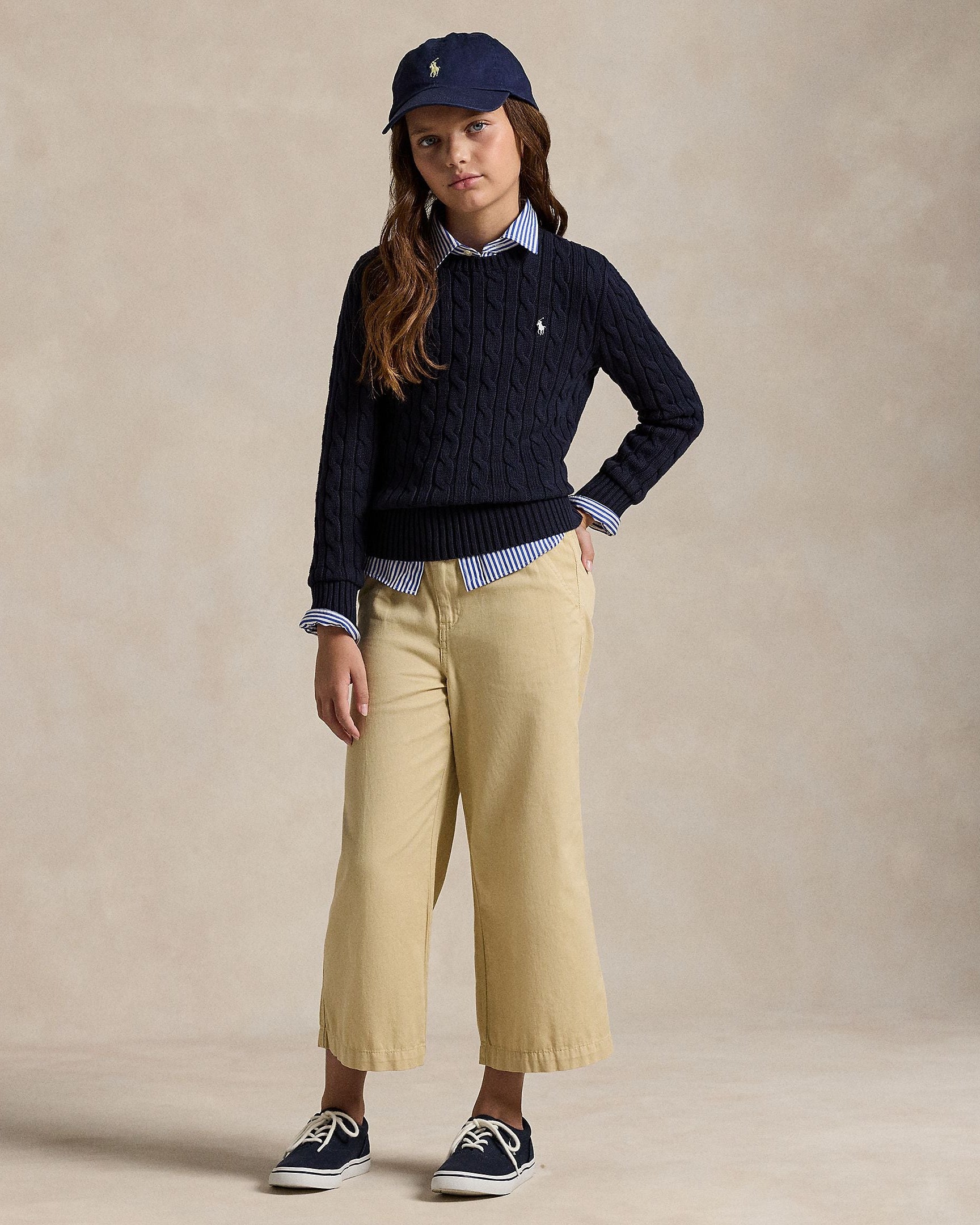 Ralph Lauren Girls Cable-Knit Cotton Sweater