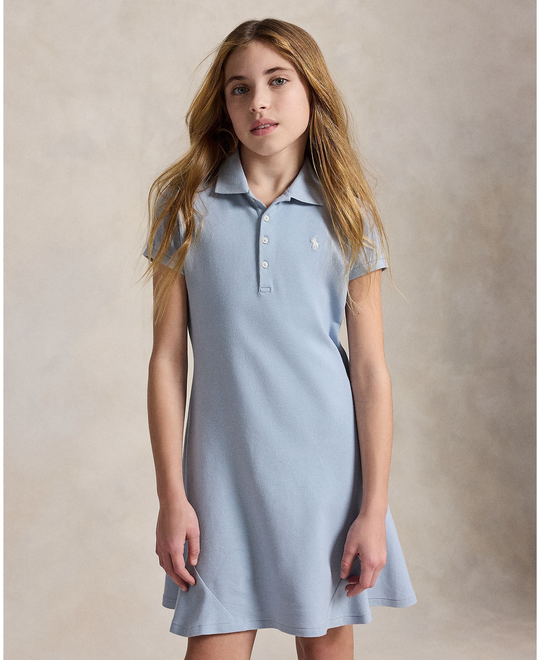Ralph Lauren Girls Stretch Mesh Flare Estate Blue Polo Dress_ 31393496 NorthGirls Ralph Lauren Girls Stretch Mesh Flare Estate Blue Polo Dress_ 31393496 NorthGirls
