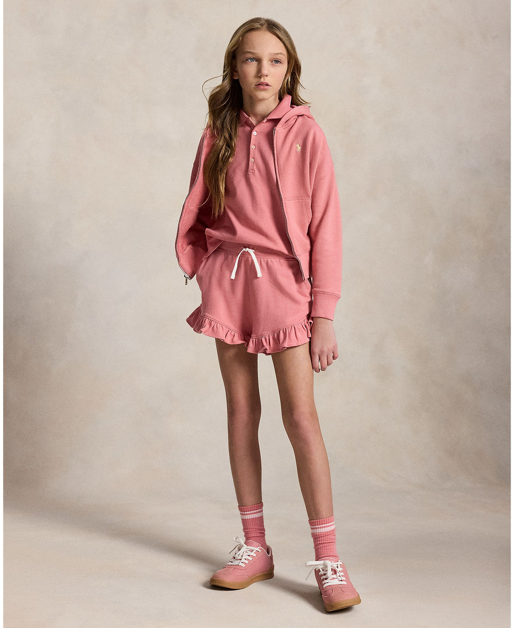 Ralph Lauren Girls Seasonal Terry Pink Sweatshirt_ 313A11856001