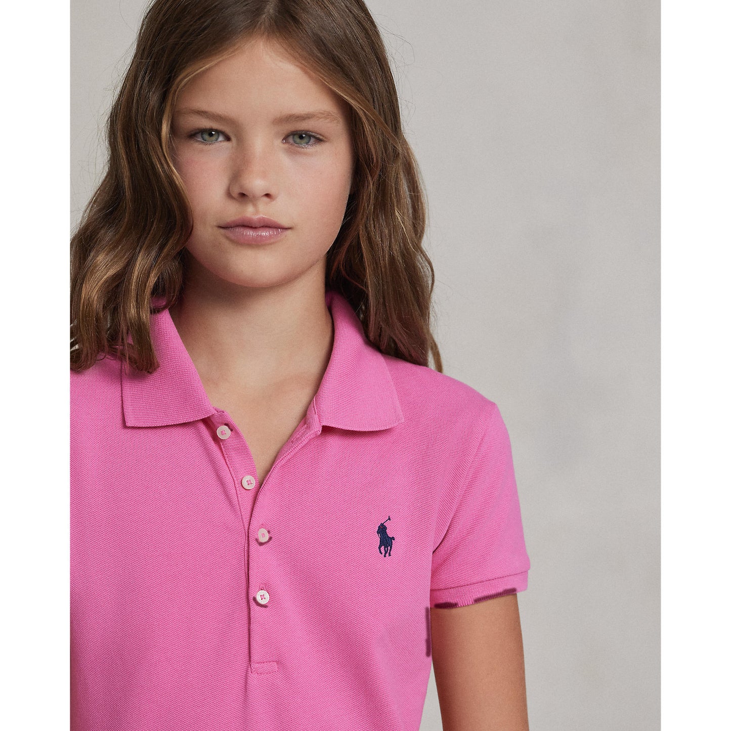 Ralph Lauren Girls Mesh Stretch Polo Dress