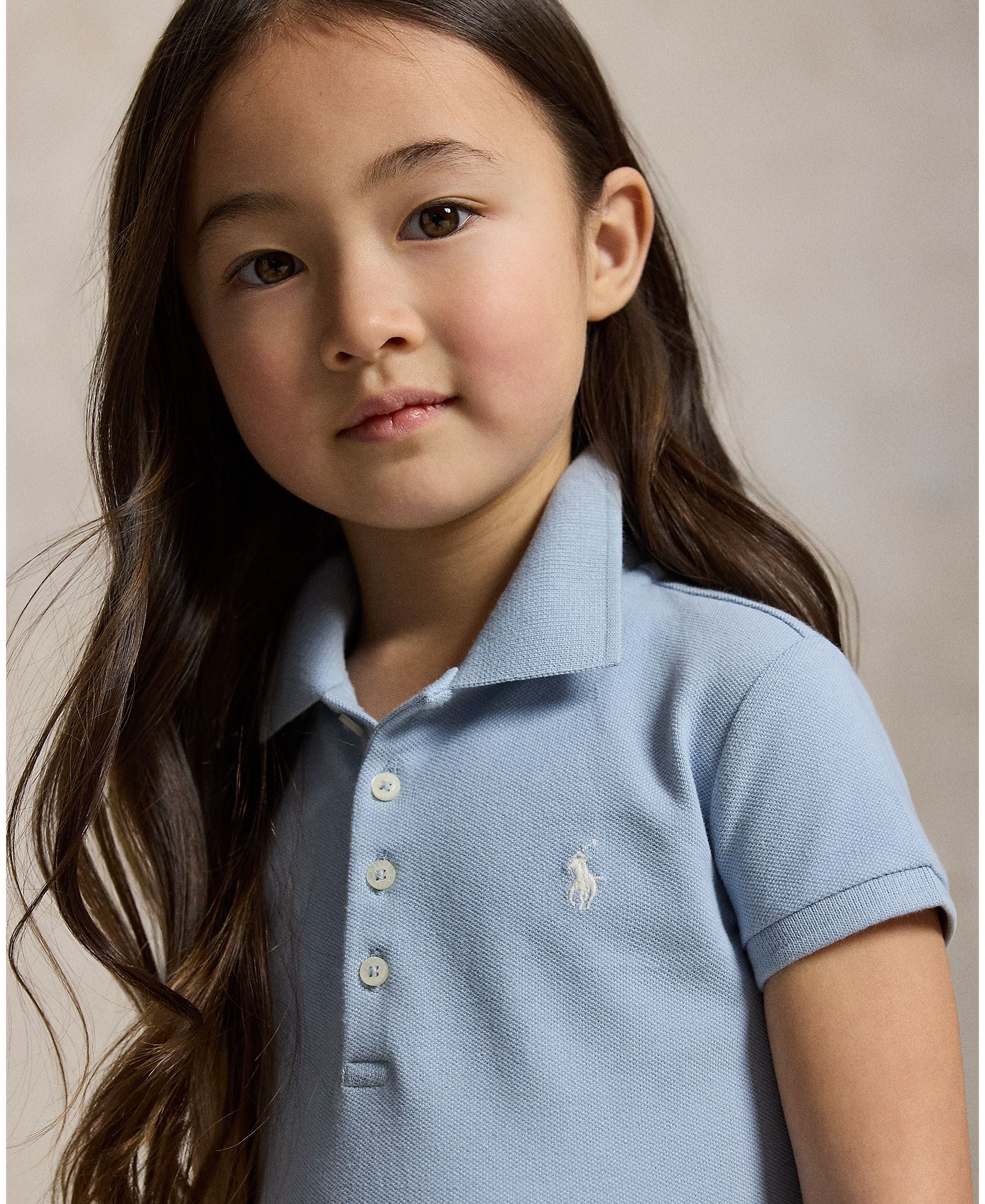 Ralph Lauren Mini Girls Stretch Mesh Blue Dress_ 312934961500