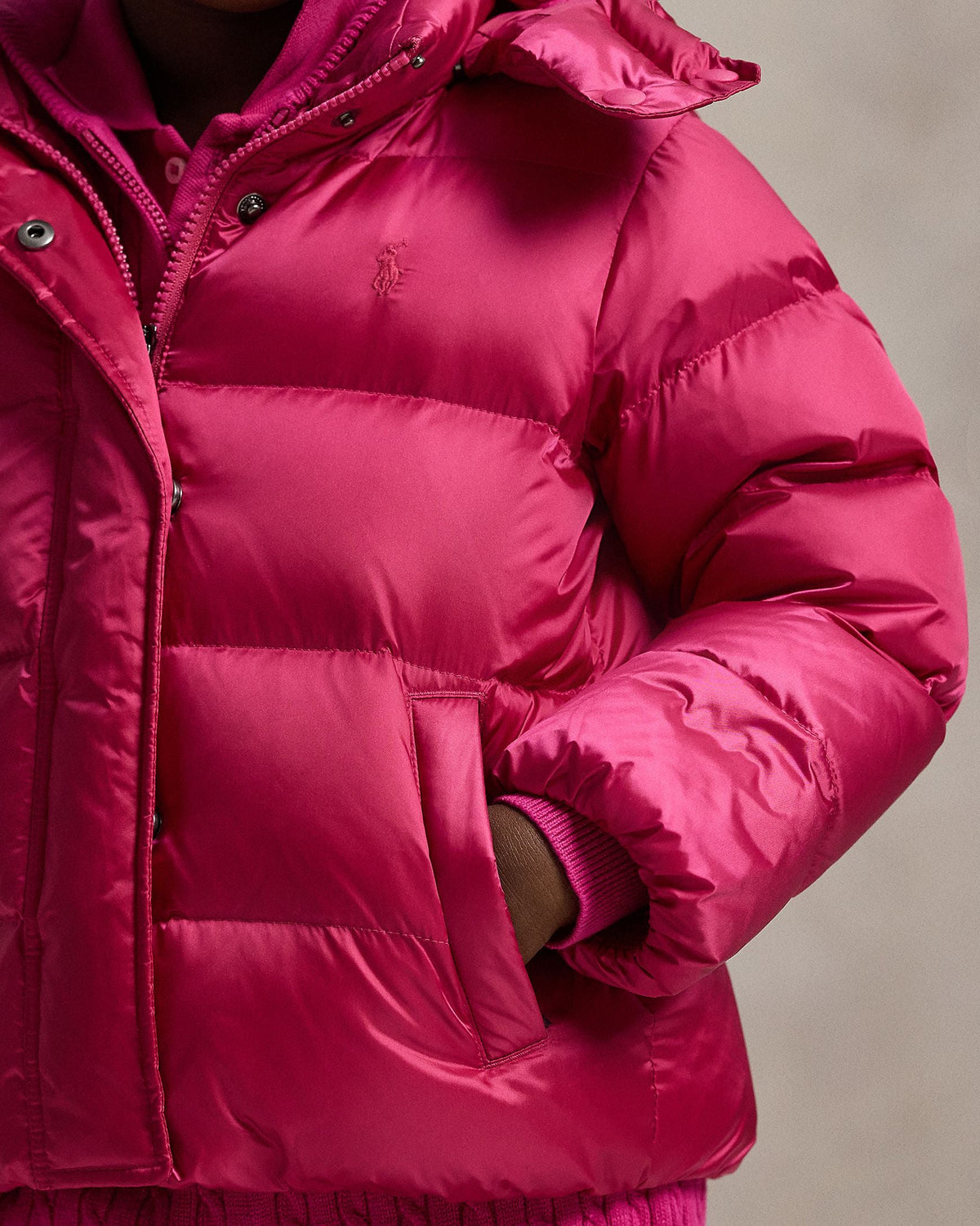 Ralph Lauren Mini Girls Metallic Down Hooded Jacket