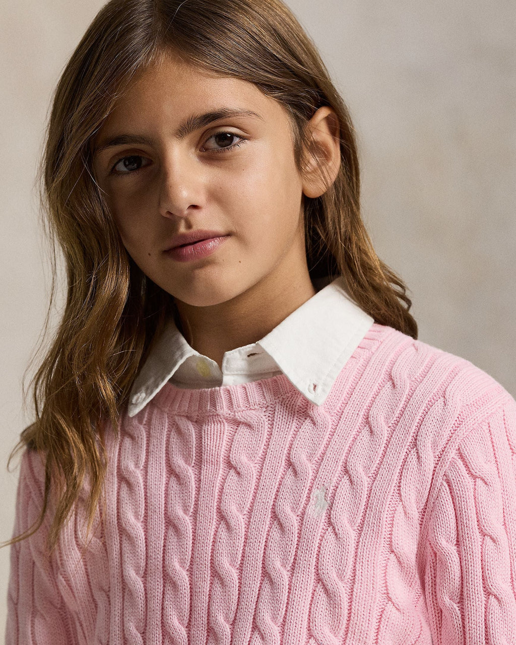 Ralph Lauren Girls Cable-Knit Cotton Sweater