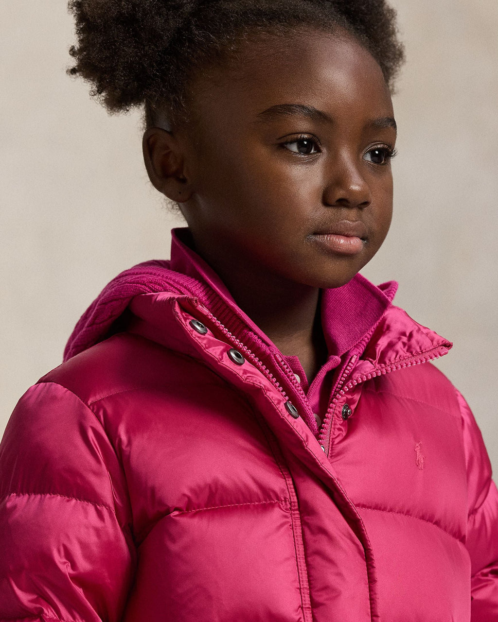 Ralph Lauren Mini Girls Metallic Down Hooded Jacket