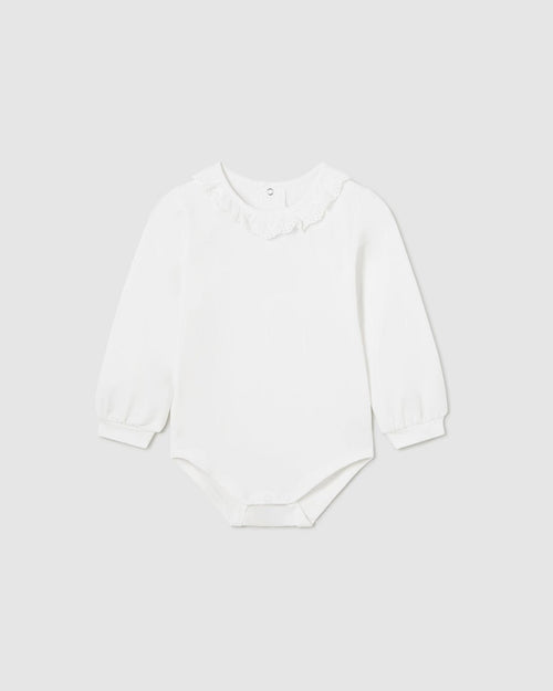 Baby Basic Bodysuit with Peter Pan Ruffle Collar - NorthGirls