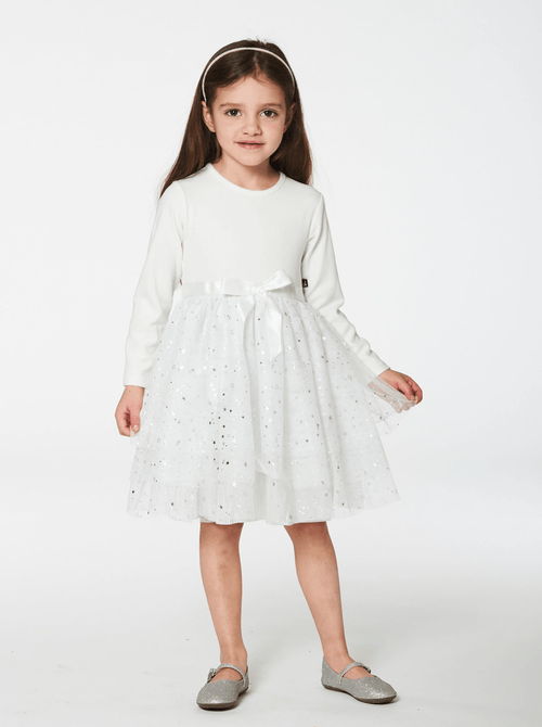Baby Girls Tulle Dress With Glittering Skirt - NorthGirls