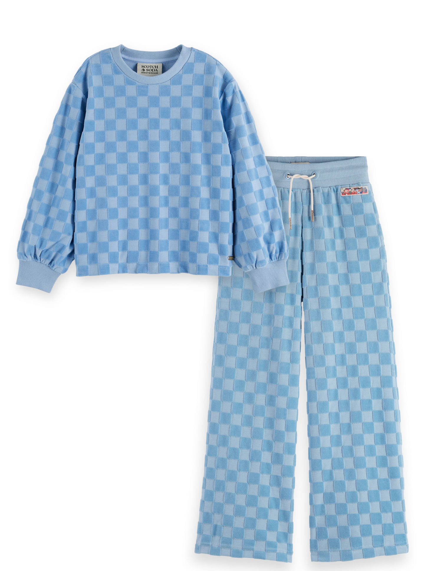 Girls Velour Checkerboard Loungewear Set