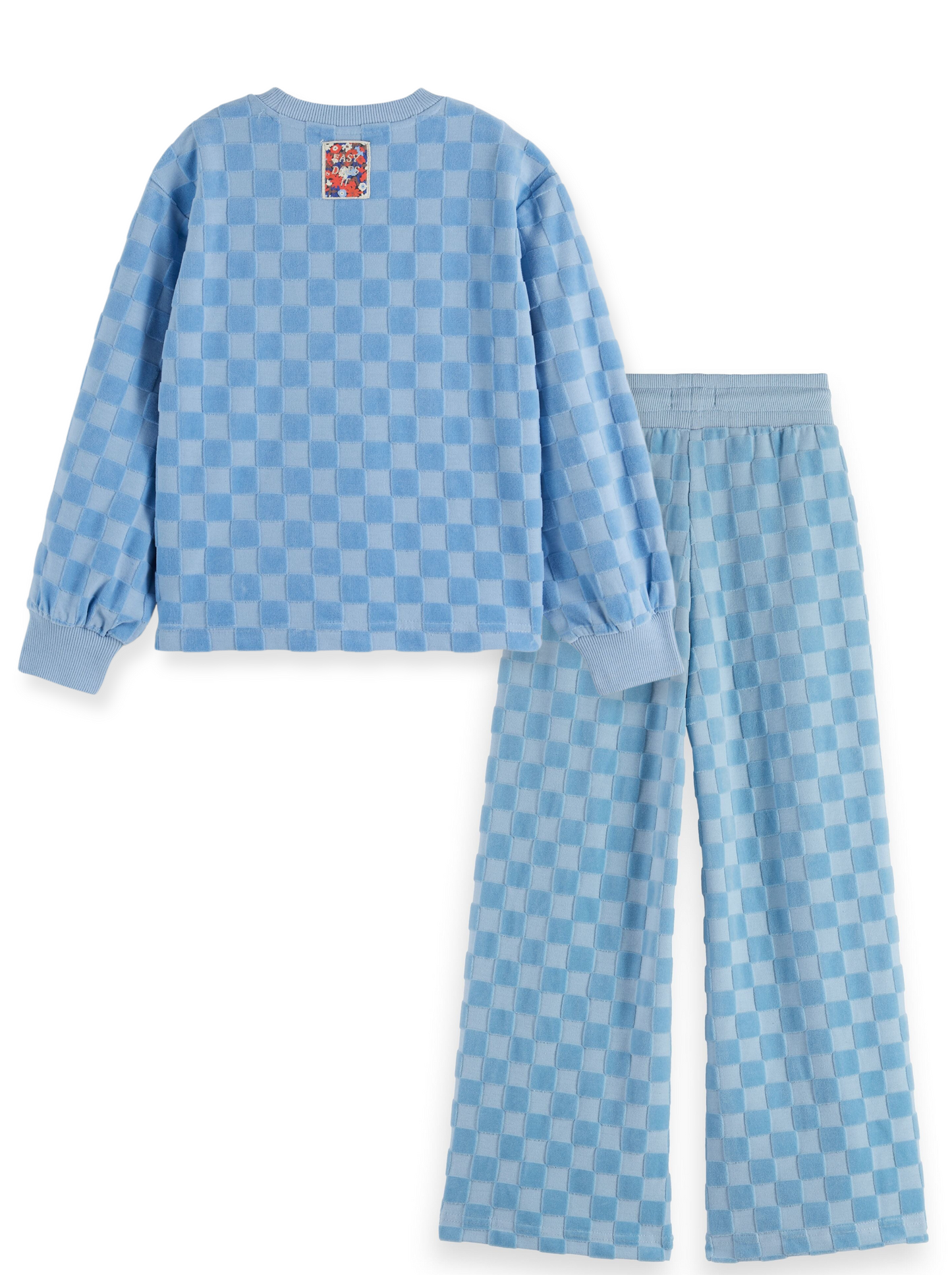 Girls Velour Checkerboard Loungewear Set