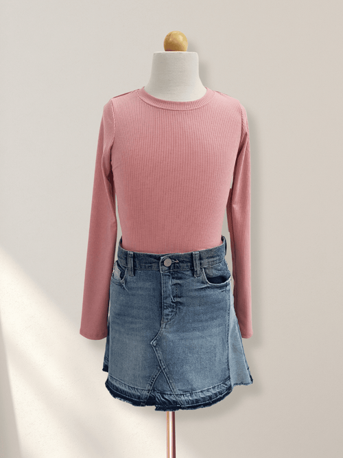 Cheryl Kids Pink L/S Ribbed Top _6039 - 1402 - NorthGirls