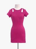 Cheryl Kids Pink Textured Fitted Dress - NorthGirls