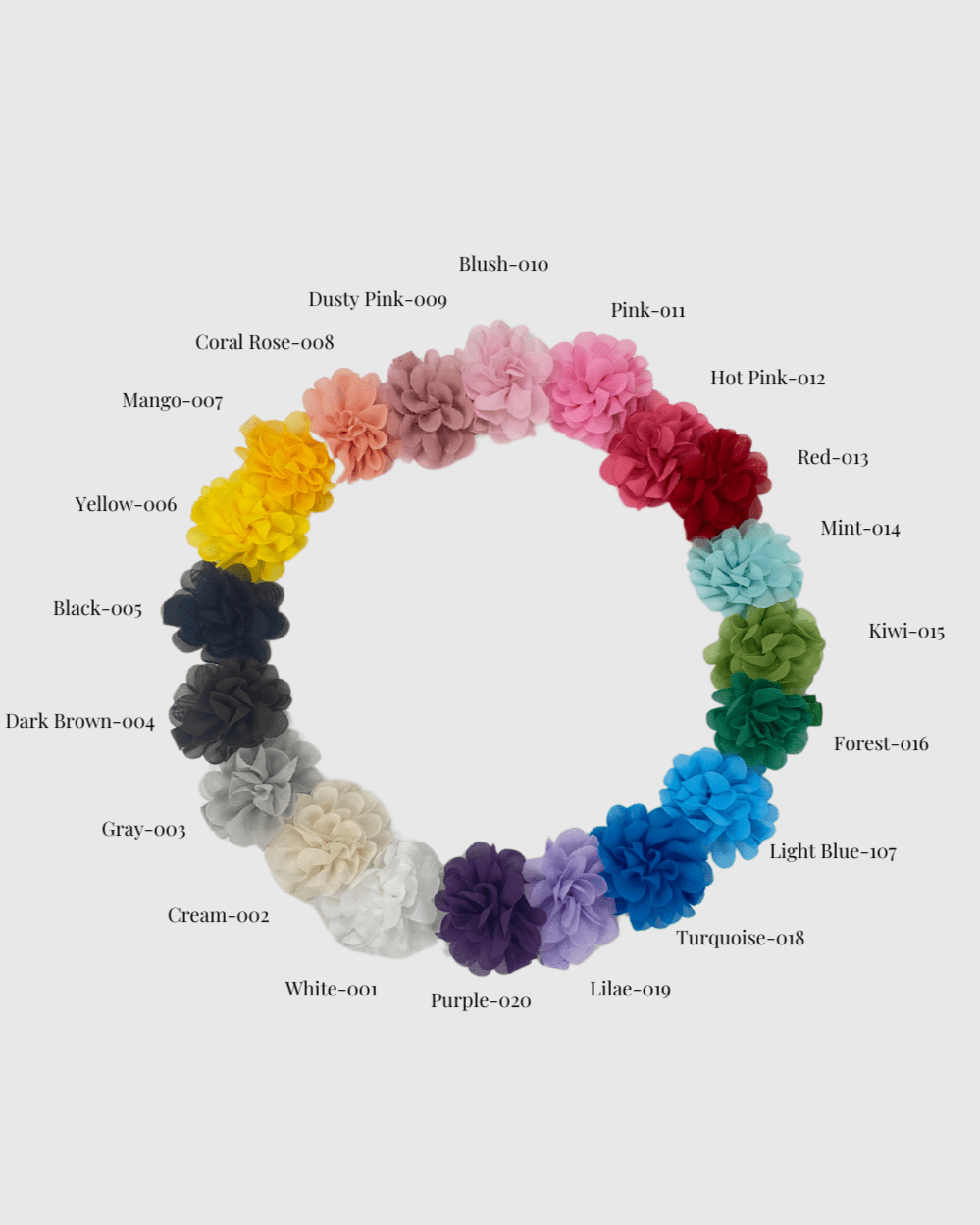 Chiffon Flower Hair Clips_ CF - CLIP - NorthGirls