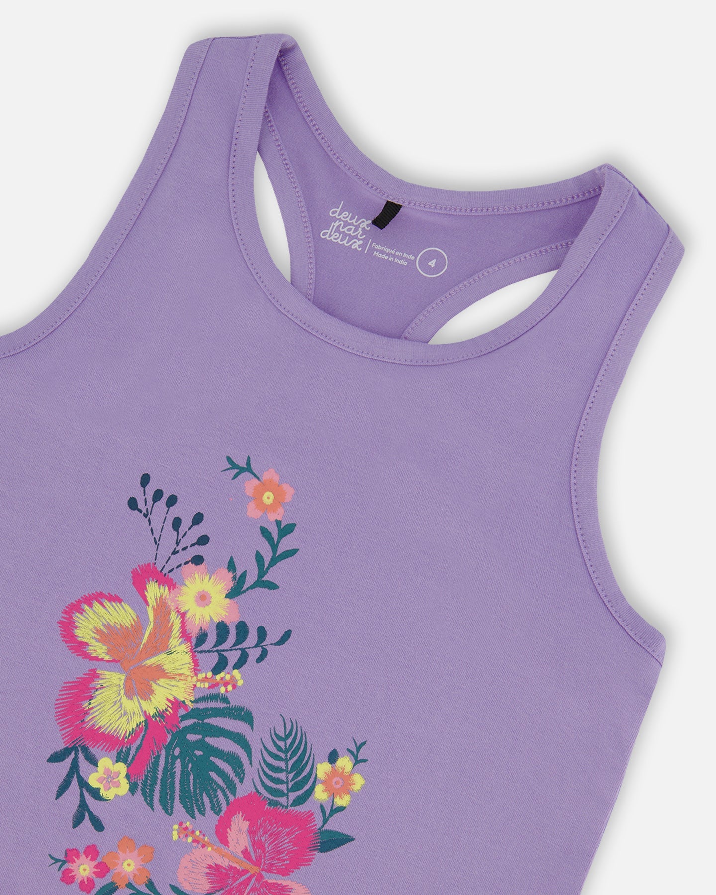 Deux Par Deux Girls Printed Organic Jersey Tank Top_ G30H73 - NorthGirls