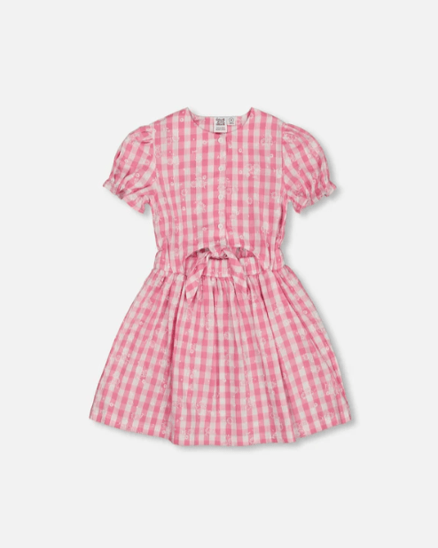 Deux Par Deux Girls Vichy Dress_ G30J90 - NorthGirls