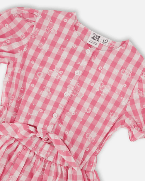 Deux Par Deux Girls Vichy Dress_ G30J90 - NorthGirls