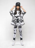 DKNY Junior White & Black Cotton Graffiti Leggings _D34B06 - N50 - NorthGirls