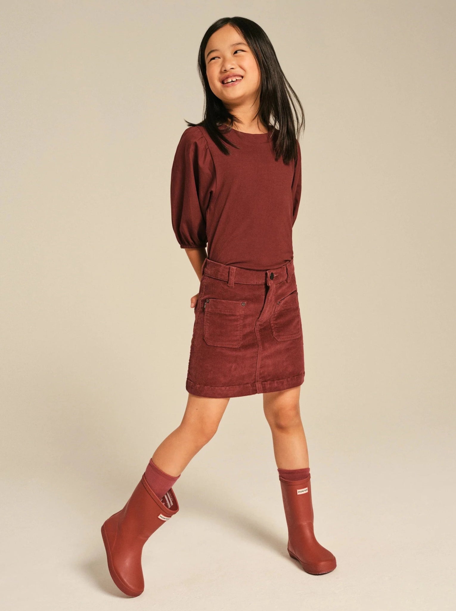 DL1961 Jenny Mini Corduroy Paprika Red Skirt _26468 - NorthGirls