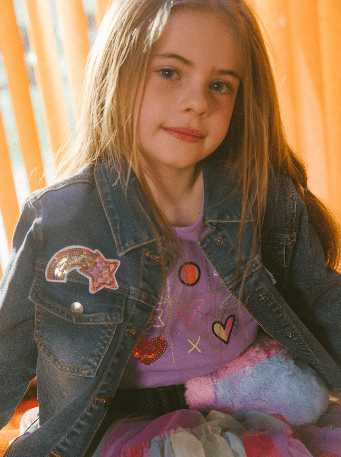 Girls Denim Jacket With Embroidery Patches - NorthGirls