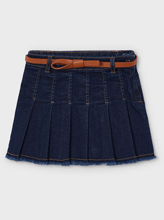 Girls Denim Skirt With Belt - NorthGirls