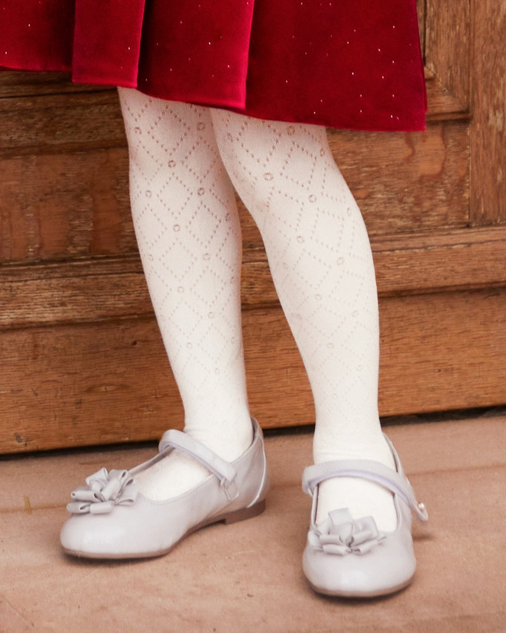 Girls Hearts in Diamond Pattern Tights - NorthGirls