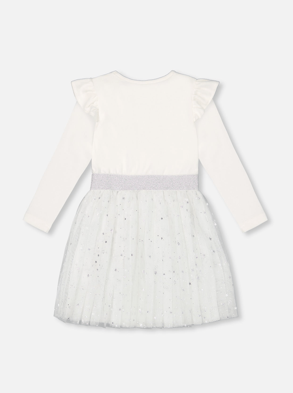 Girls Long Sleeve Dress With Glittering Tulle Skirt - NorthGirls