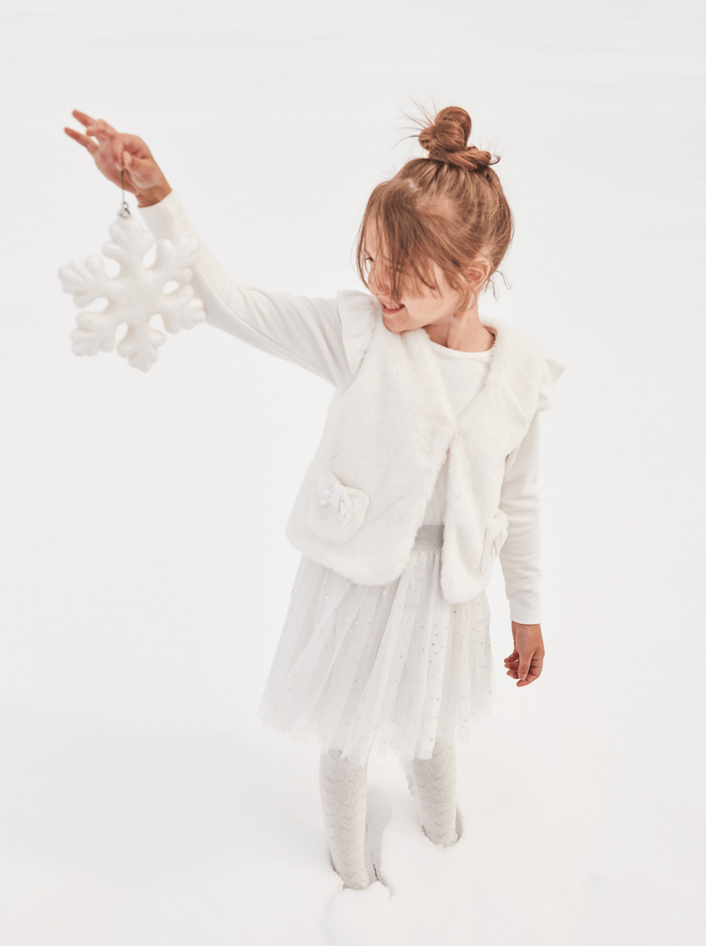 Girls Long Sleeve Dress With Glittering Tulle Skirt - NorthGirls