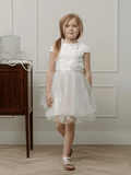 Le Chic Starlight Nylon Hem Dress Ivory - NorthGirls