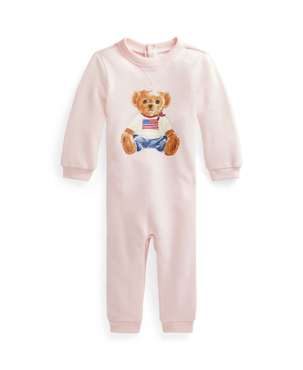 Ralph Lauren Baby Girls Polo Bear Coverall